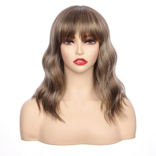 Deep Wave Synthetic Wig With Bang-Dark Brown