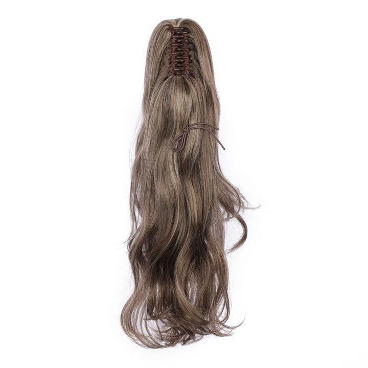 Dark Brown Mix Gray Ponytail Extensions