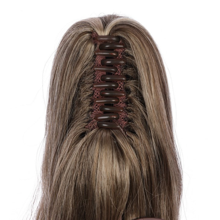 Dark Brown Mix Gray Ponytail Extensions