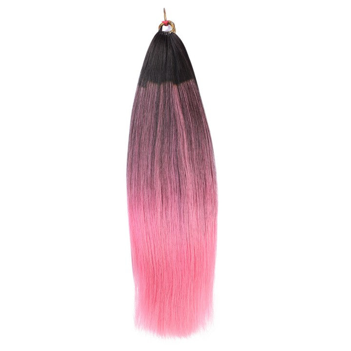 Black Mix Pink Nano Ring Tip Human Hair Extensions-22Inch