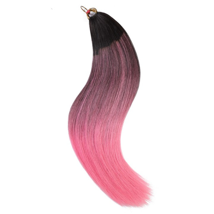 Black Mix Pink Nano Ring Tip Human Hair Extensions-22Inch