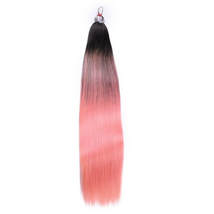 Black Mix Pink Nano Ring Tip Human Hair Extensions-22Inch