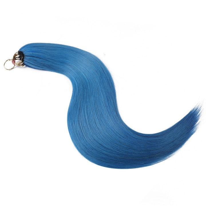 Blue Nano Ring Tip Human Hair Extensions-22Inch