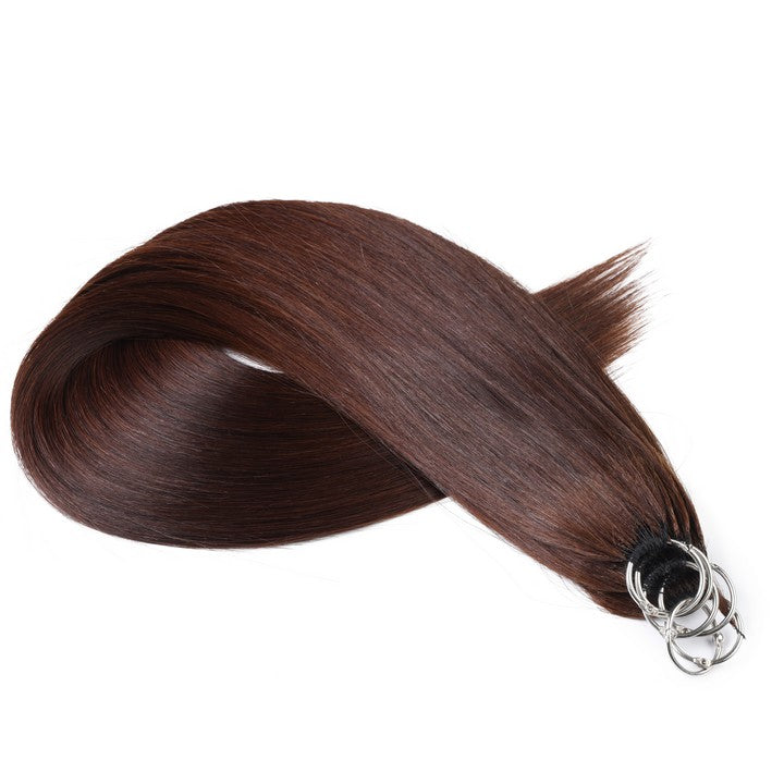 Drak Brown Nano Ring Tip Human Hair Extensions-22Inch