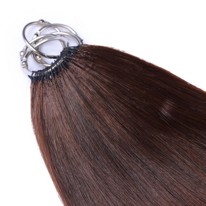 Drak Brown Nano Ring Tip Human Hair Extensions-22Inch