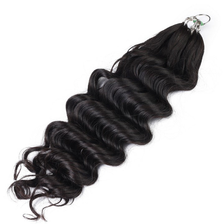 Natural Black Nano Ring Tip Human Hair Extensions-22Inch