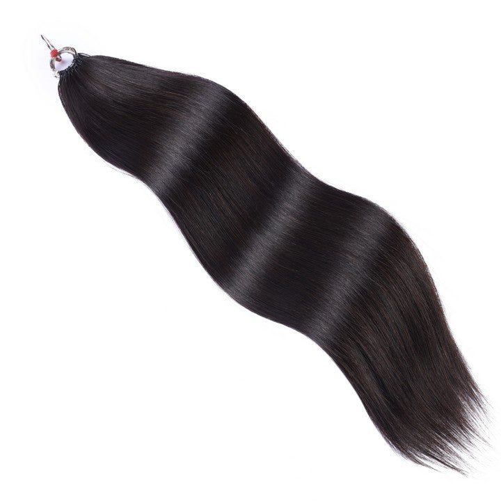 Natural Black Nano Ring Tip Human Hair Extensions-22Inch