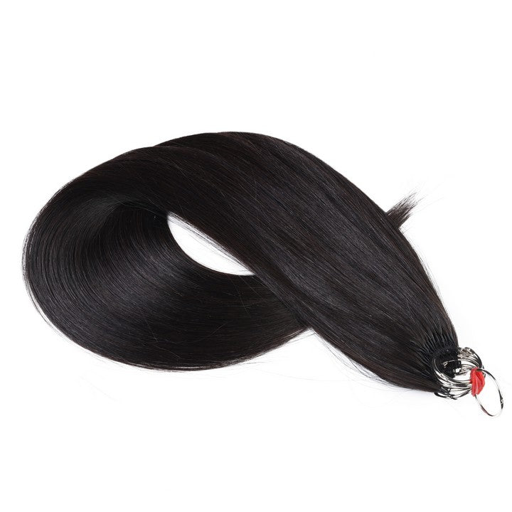 Natural Black Nano Ring Tip Human Hair Extensions-22Inch