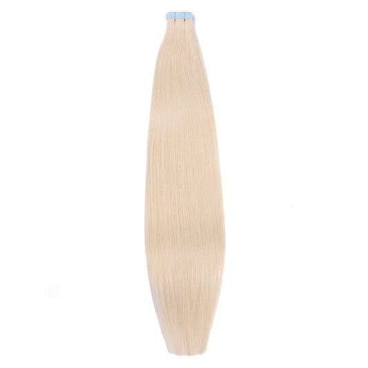 Platinum Blonde (#60) Tape In Human Hair Extensions-22Inch