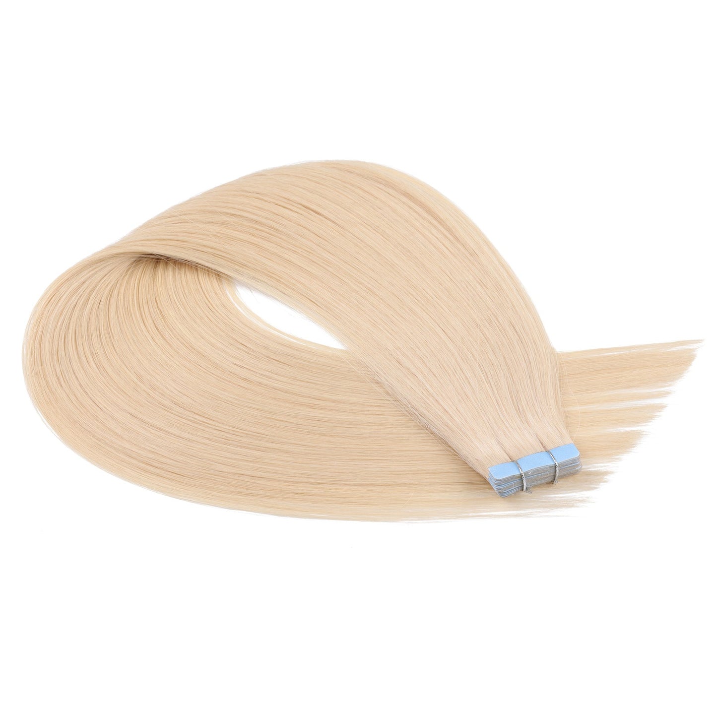 Platinum Blonde (#60) Tape In Human Hair Extensions-22Inch