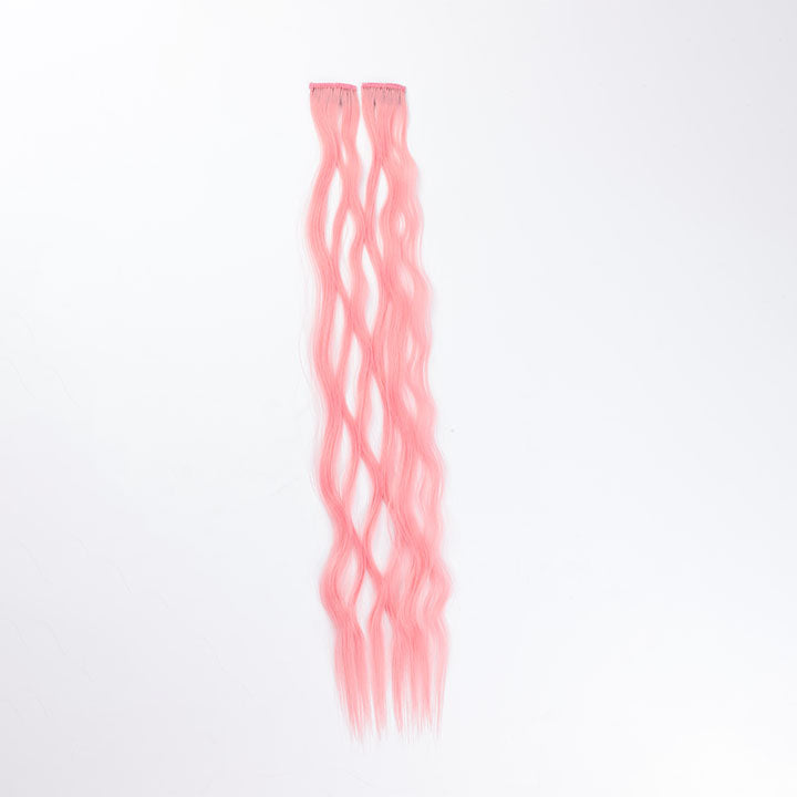 Light Pink Wave Clip In Hair Extensions