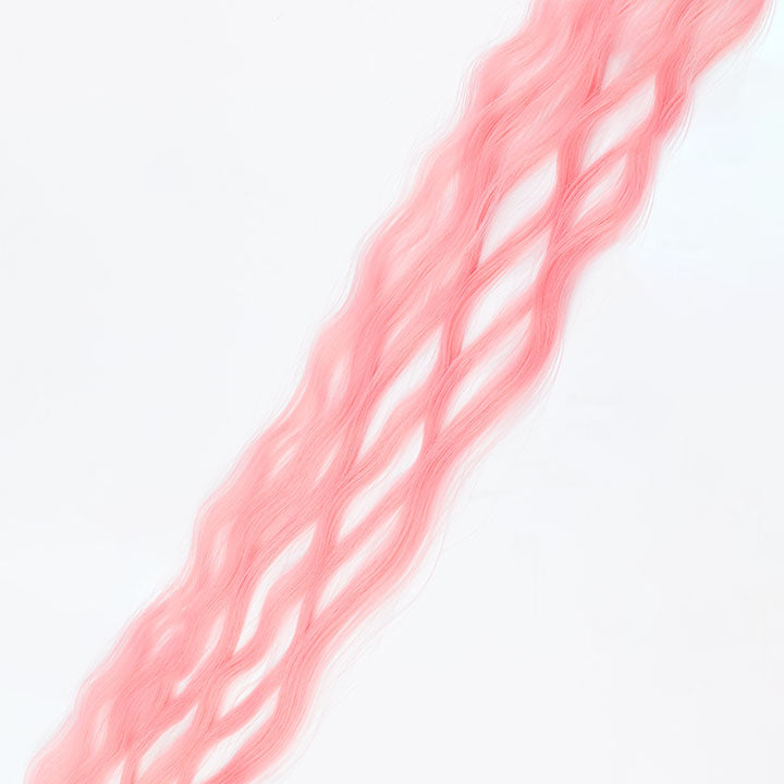 Light Pink Wave Clip In Hair Extensions