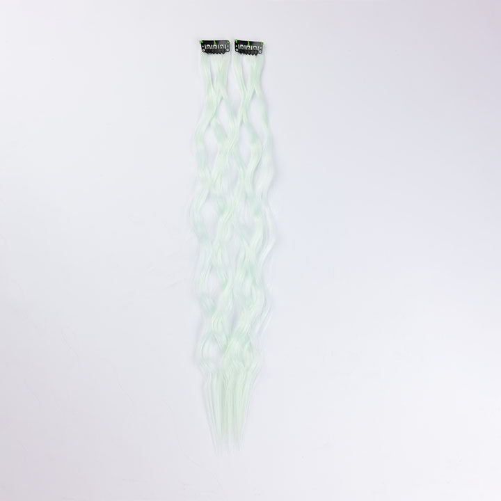 Light Green Wave Clip In Hair Extensions