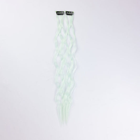 Light Green Wave Clip In Hair Extensions