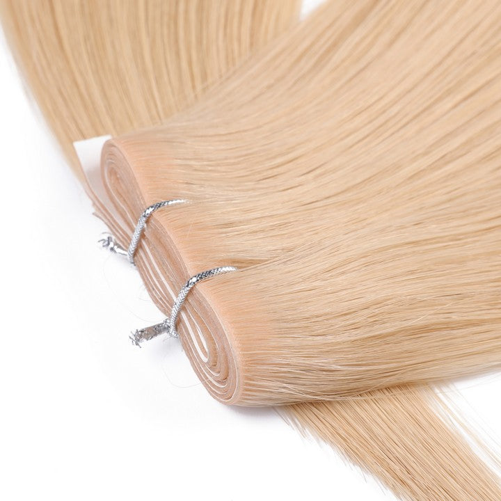 Light Ash Blonde (#24) Tape In Human Hair Extensions-20Inch