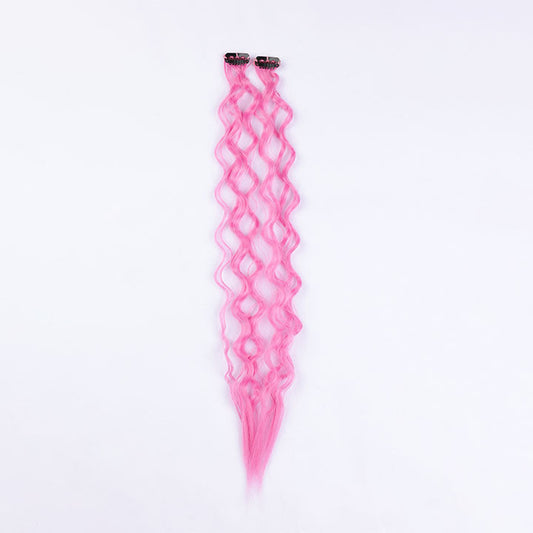 Colored Pink Wave Clip In Hair Extensions