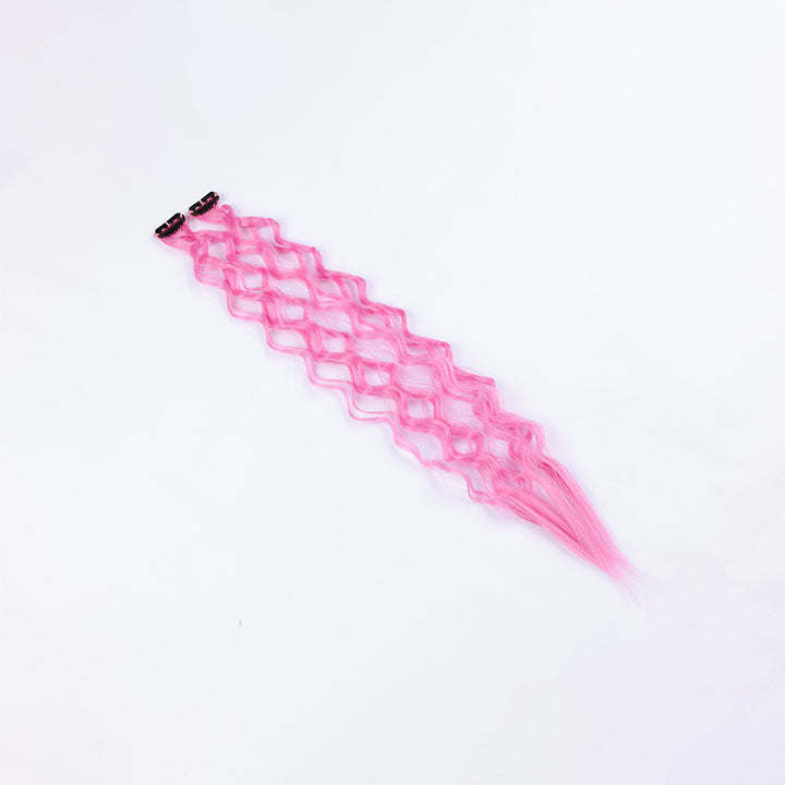 Colored Pink Wave Clip In Hair Extensions