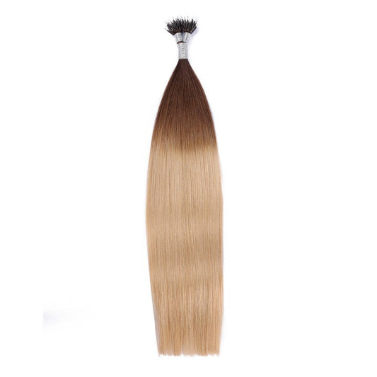 Toffee Lightest Brown (#T6/18) Nano Ring Tip Human Hair Extensions-22Inch