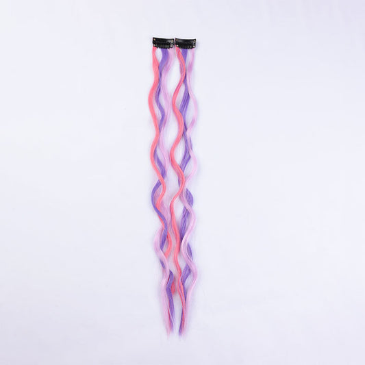 Colored Purple Pink Wave Clip In Hair Extensions