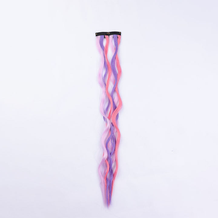 Colored Purple Pink Wave Clip In Hair Extensions