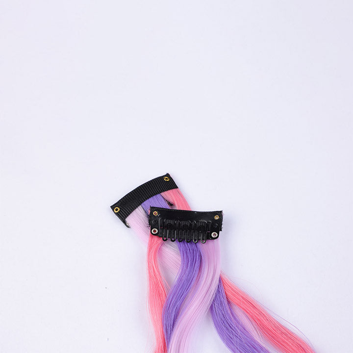 Colored Purple Pink Wave Clip In Hair Extensions