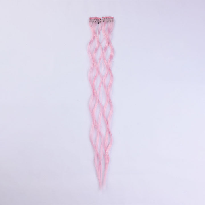 Light Pink Wave Clip In Hair Extensions