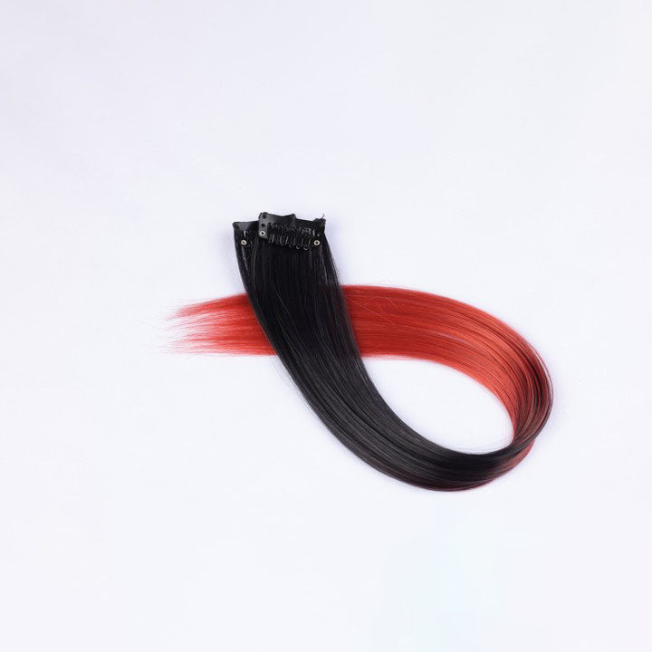 Black Red Ombre Clip In Hair Extensions