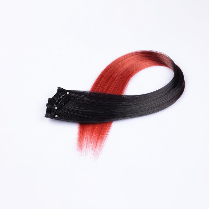 Black Red Ombre Clip In Hair Extensions