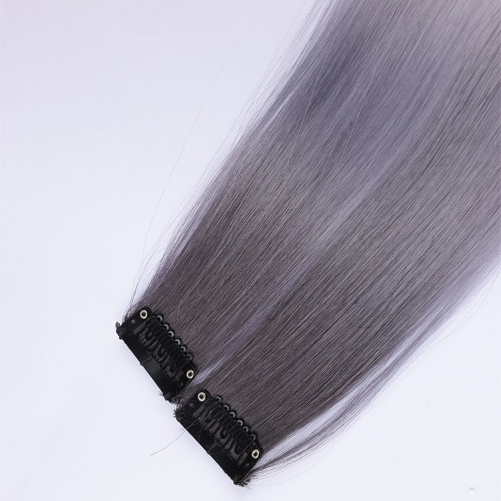 Black Gray Ombre Clip In Hair Extensions