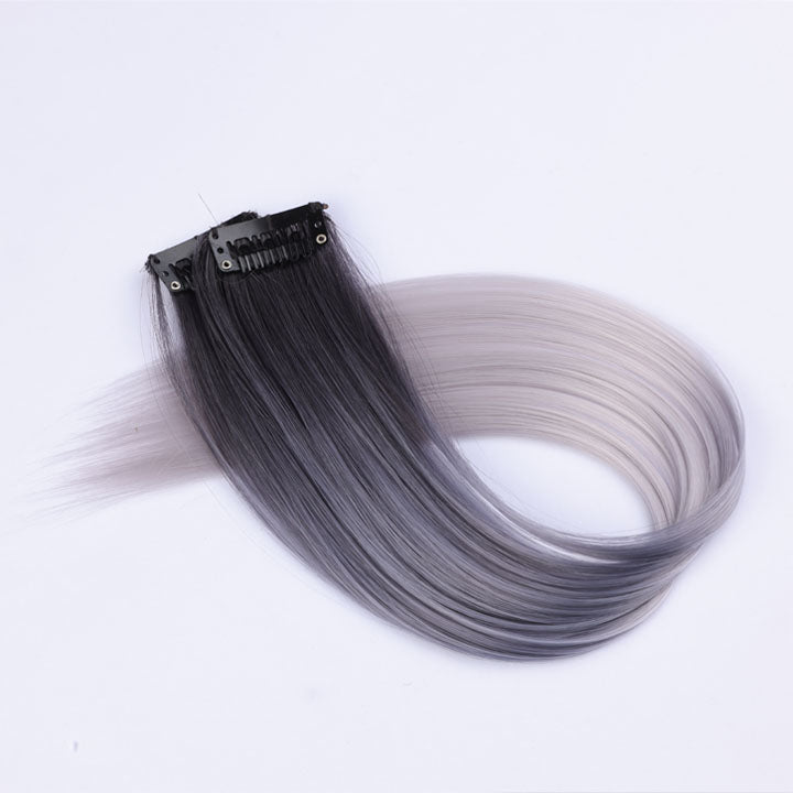 Black Gray Ombre Clip In Hair Extensions