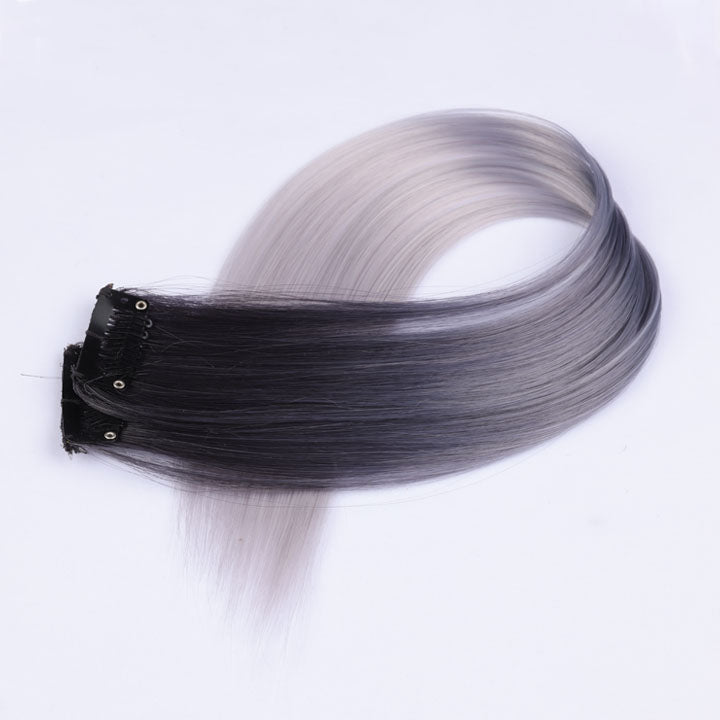 Black Gray Ombre Clip In Hair Extensions