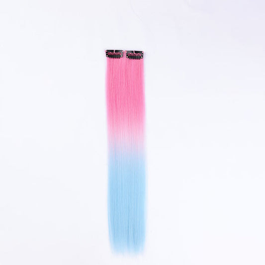 Light Pink Blue Ombre Clip In Hair Extensions