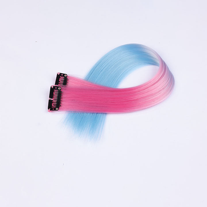 Light Pink Blue Ombre Clip In Hair Extensions