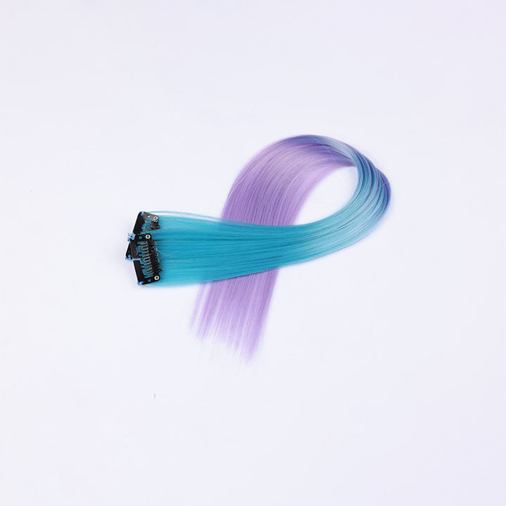 Blue Purple Ombre Clip In Hair Extensions