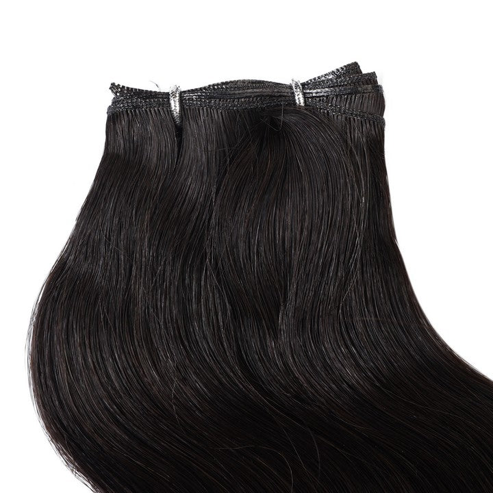Natural Black Double Weft Sew In Hair Extensions