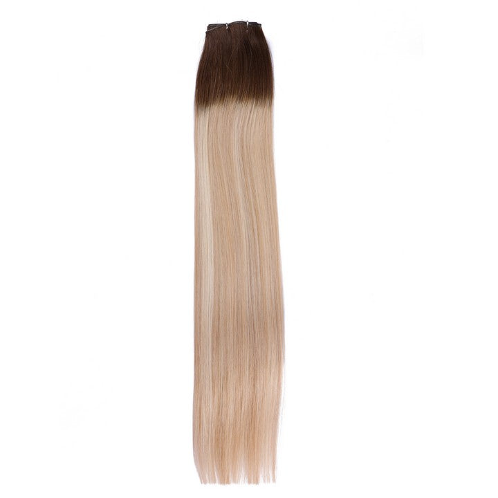 Dark Brown Blonde Ombre (#T4P18/60) Double Weft Sew In Hair Extensions-22Inch