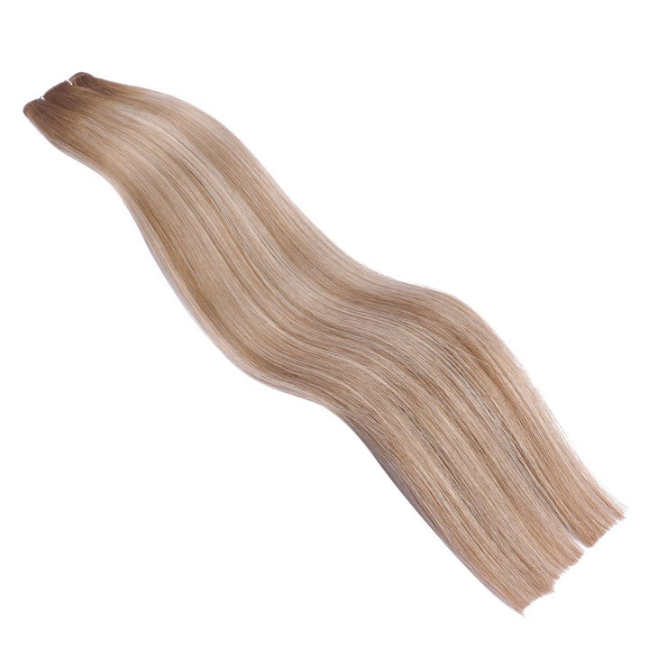 Light Brown Blonde Ombre (#B9A/60A) Double Weft Sew In Hair Extensions-20Inch