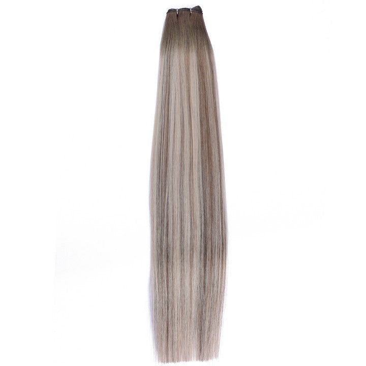 Brown Blonde Ombre (#B7/60A) Double Weft Sew In Hair Extensions-20Inch