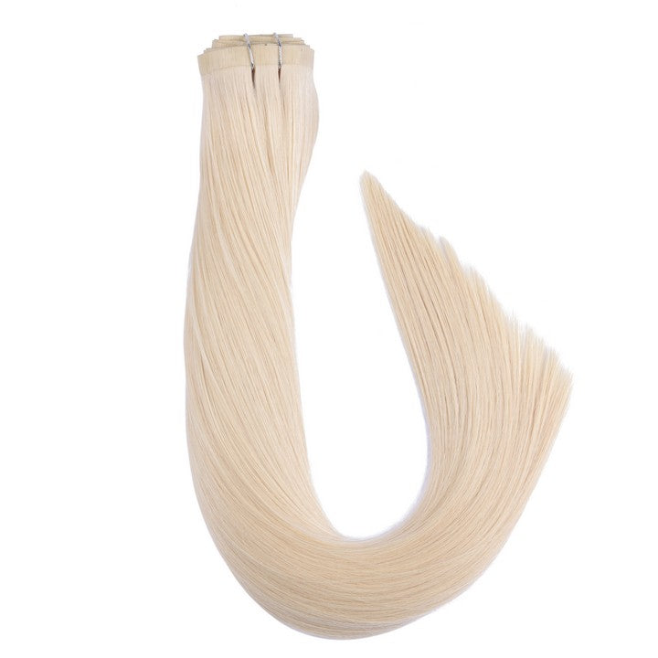 Ice Blonde (#1001) PU Clip In Hair Extension-22Inch