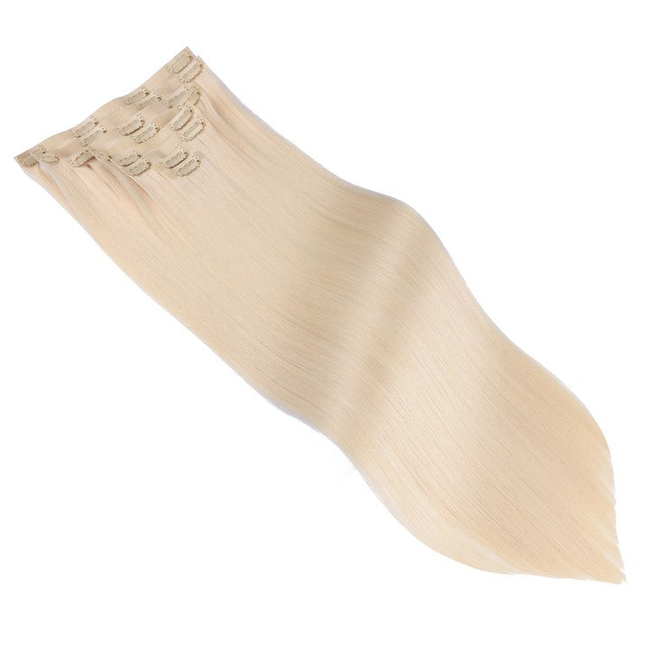 Ice Blonde (#1001) PU Clip In Hair Extension-22Inch