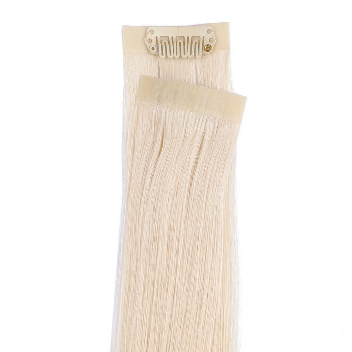 Ice Blonde (#1001) PU Clip In Hair Extension-22Inch