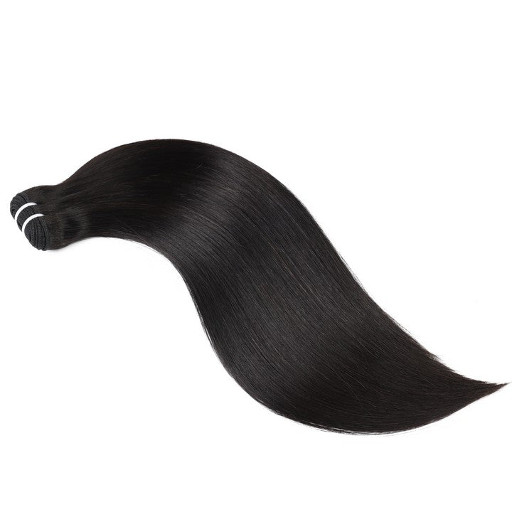 Natural Black Double Weft Sew In Hair Extensions-16Inch