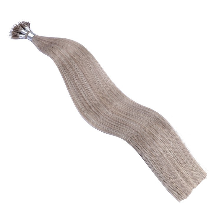 Gray Nano Ring Tip Human Hair Extensions