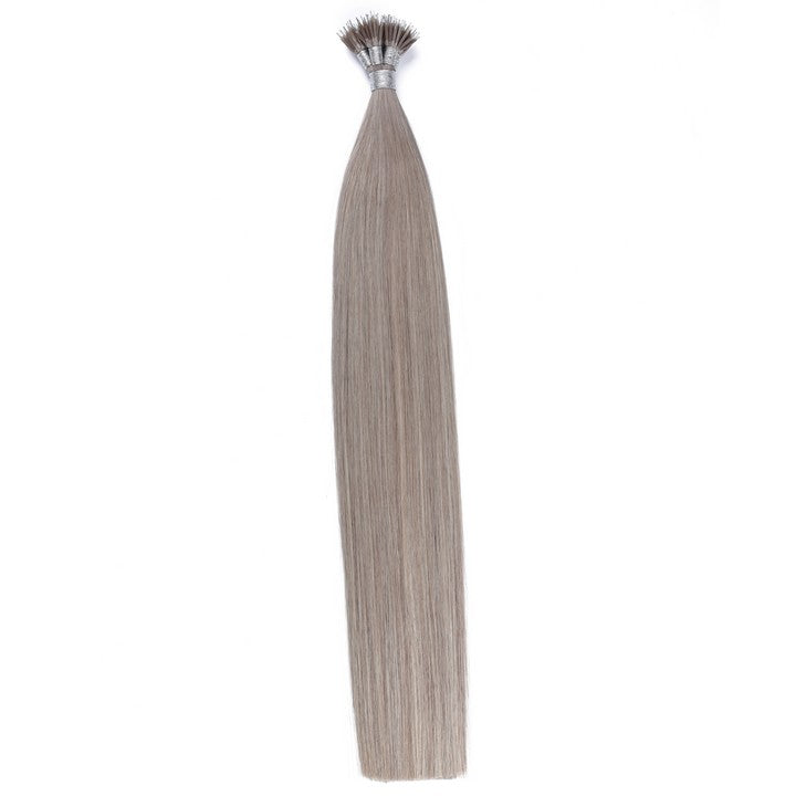 Gray Nano Ring Tip Human Hair Extensions