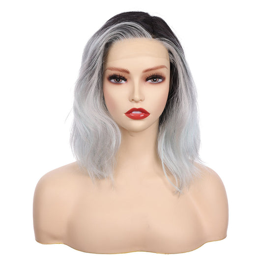 Body Wave Synthetic Bob Wig-Black Mix Gray