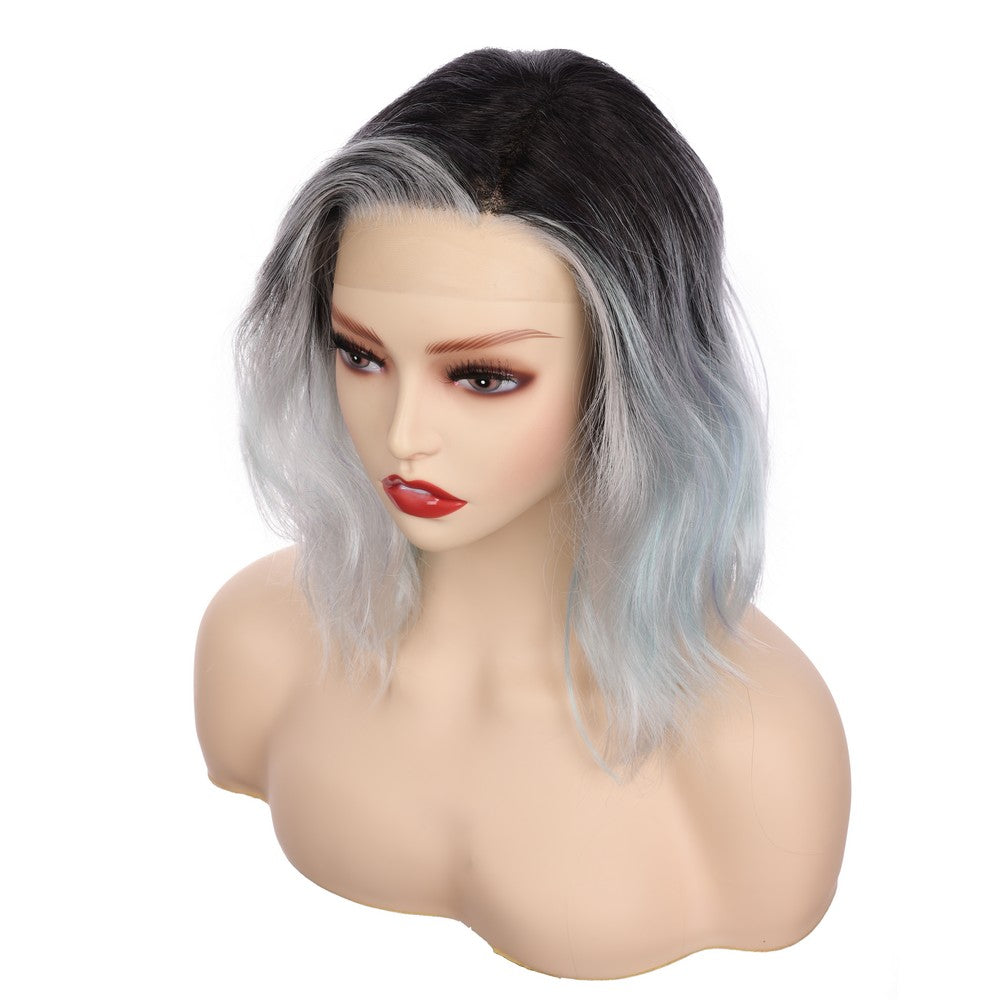 Body Wave Synthetic Bob Wig-Black Mix Gray