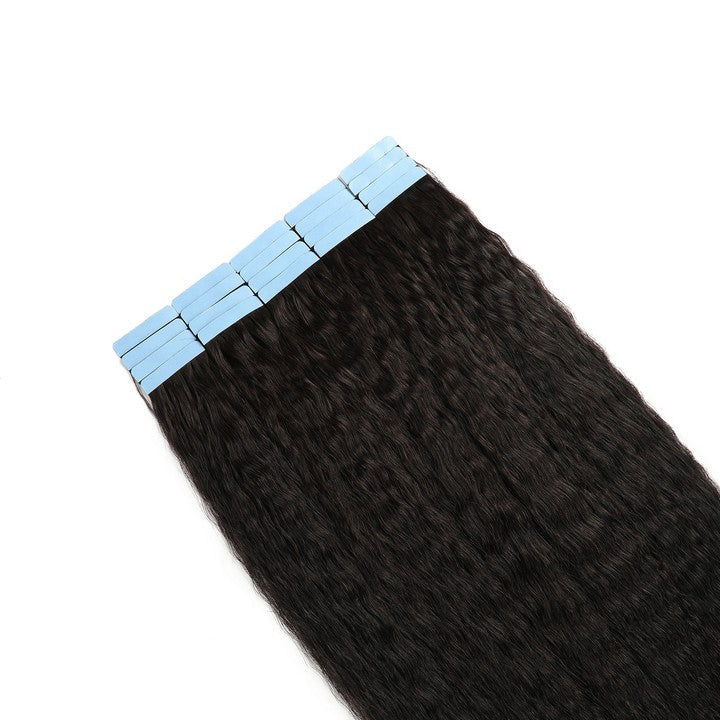 Kinky Straight Tape In Hair Extension Injected