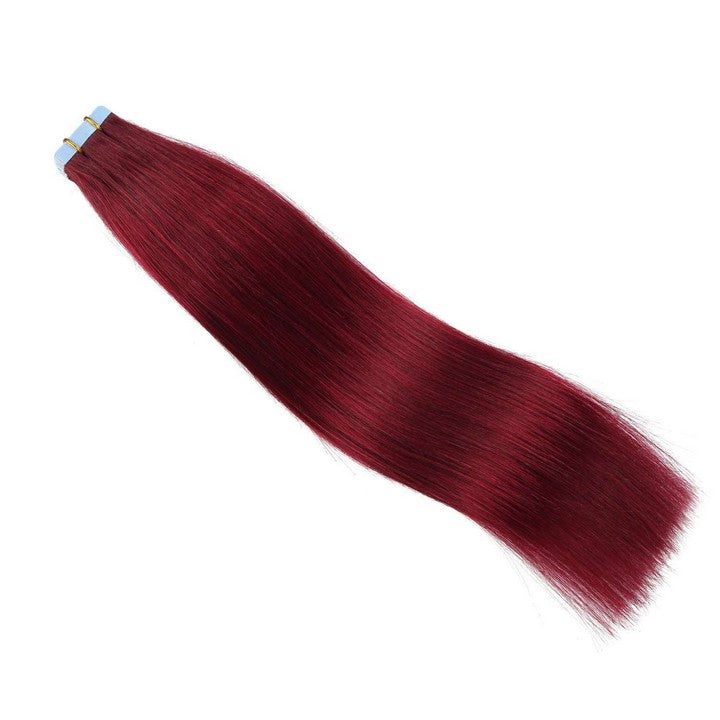 Double Drawn 99J Thick Russian Hair Tape In Hair Extension