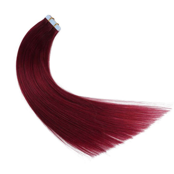 Double Drawn 99J Thick Russian Hair Tape In Hair Extension