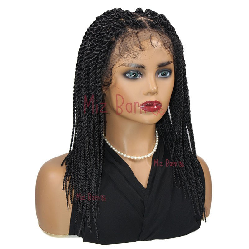 Short Bob Braided Lace Front Wig for Women Senegalese Twist Braided Wigs